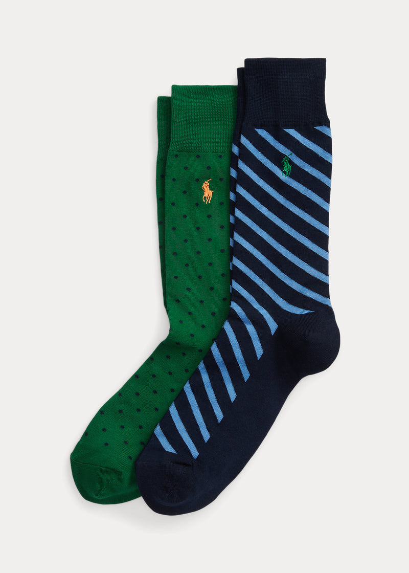 Polka-Dot & Striped Trouser Sock 2-Pack