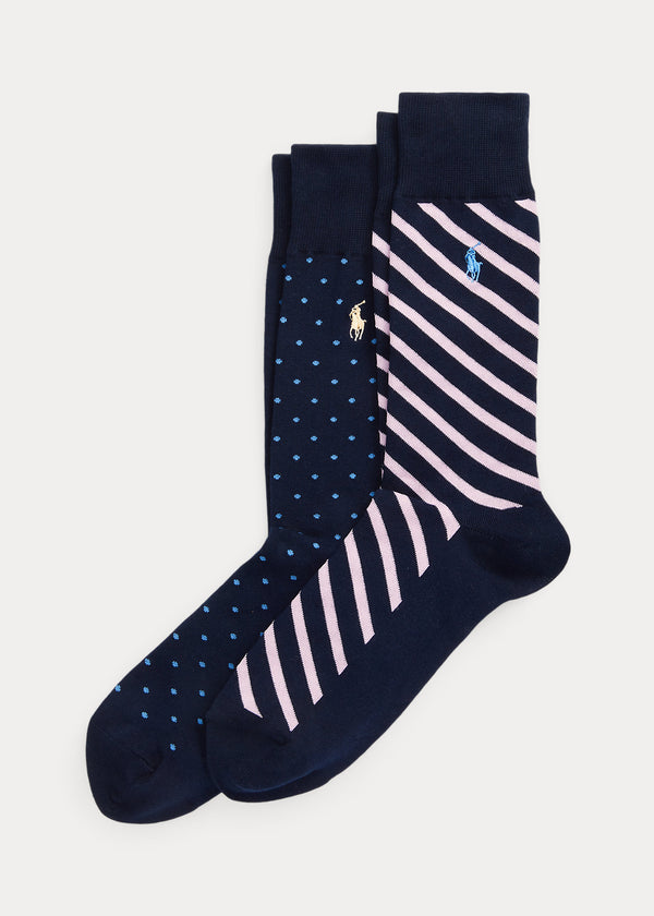 Polka-Dot & Striped Trouser Sock 2-Pack